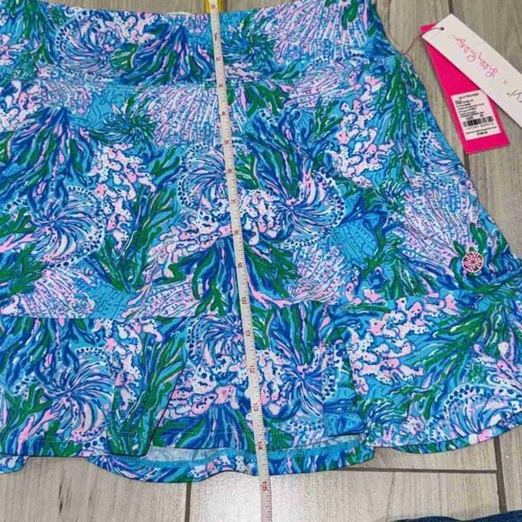 LillyPulitzer Zadora High Rise Skort Las Olas Aqua Strong Current Sea XS - Picture 3 of 5